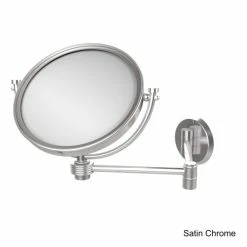 Promo 🎉 Allied Brass 8-inch Wall-Mounted Extending 2X Magnification Makeup Mirror With Groovy Accent 🌟