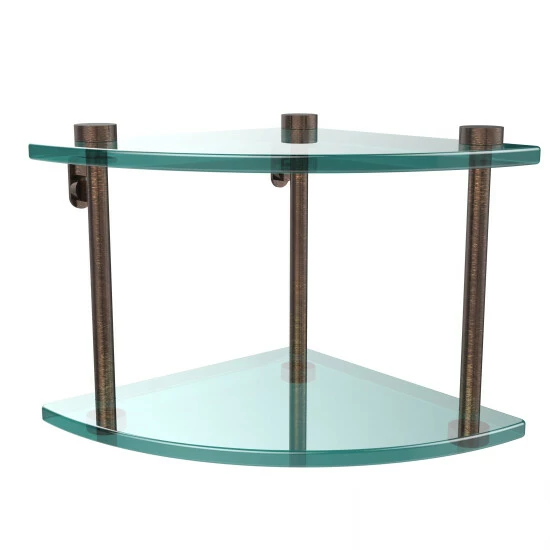Discount 🔔 Allied Brass Glass Two-tier Corner Shelf 😀 3 Discount 🔔 Allied Brass Glass Two-tier Corner Shelf 😀