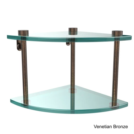 Discount 🔔 Allied Brass Glass Two-tier Corner Shelf 😀 4 Discount 🔔 Allied Brass Glass Two-tier Corner Shelf 😀 - Image 2