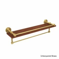 Budget 😉 Allied Brass Dottingham Collection Clear IPE Ironwood 22-inch Shelf With Gallery Rail And Towel Bar 👏 -Allied Brass Sales unnamed file 1544