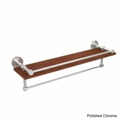 Budget 😉 Allied Brass Dottingham Collection Clear IPE Ironwood 22-inch Shelf With Gallery Rail And Towel Bar 👏 -Allied Brass Sales unnamed file 1546
