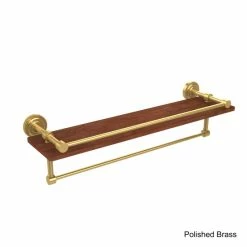 Budget 😉 Allied Brass Dottingham Collection Clear IPE Ironwood 22-inch Shelf With Gallery Rail And Towel Bar 👏 -Allied Brass Sales unnamed file 1547