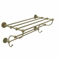 Flash Sale 😉 Allied Brass Prestige Skyline Collection 36-inch Train Rack Towel Shelf - 36 Satin Nickel ✨