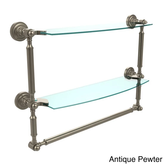 Buy 💯 Allied Brass Dottingham Collection 18-inch 2-tiered Glass Shelf With Integrated Towel Bar 👍 7 Buy 💯 Allied Brass Dottingham Collection 18-inch 2-tiered Glass Shelf With Integrated Towel Bar 👍 - Image 5