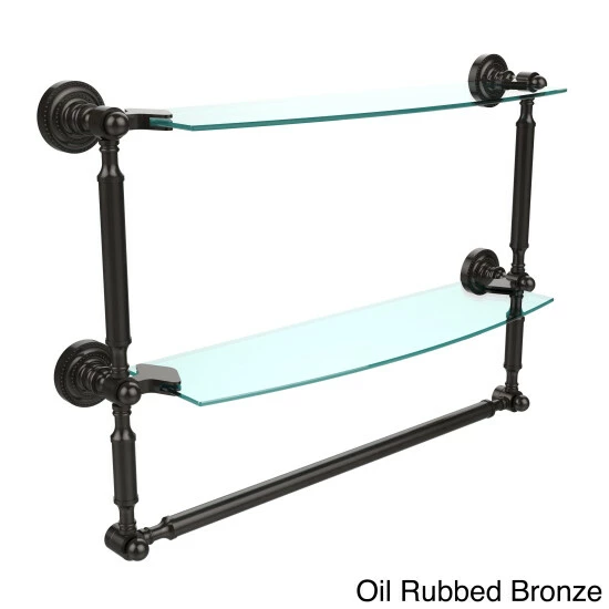 Buy 💯 Allied Brass Dottingham Collection 18-inch 2-tiered Glass Shelf With Integrated Towel Bar 👍 10 Buy 💯 Allied Brass Dottingham Collection 18-inch 2-tiered Glass Shelf With Integrated Towel Bar 👍 - Image 8