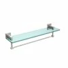 Buy 🥰 Allied Brass Montero Collection 22-inch Glass Vanity Shelf With Integrated Towel Bar - 22" Unlaquered Brass 🔔