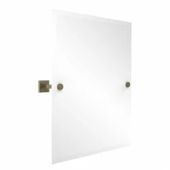 Hot Sale 🎁 Allied Brass Montero Collection Contemporary Frameless Rectangular Tilt Mirror With Beveled Edge 😍