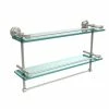 Best Pirce 🛒 Allied Brass Waverly Place 22-inch Gallery Double Glass Shelf With Towel Bar - 22" Brushed Bronze 🧨