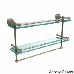 Best Pirce 🛒 Allied Brass Waverly Place 22-inch Gallery Double Glass Shelf With Towel Bar - 22" Brushed Bronze 🧨 -Allied Brass Sales unnamed file 202