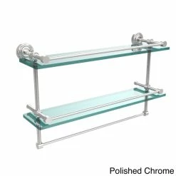 Best Pirce 🛒 Allied Brass Waverly Place 22-inch Gallery Double Glass Shelf With Towel Bar - 22" Brushed Bronze 🧨 -Allied Brass Sales unnamed file 203