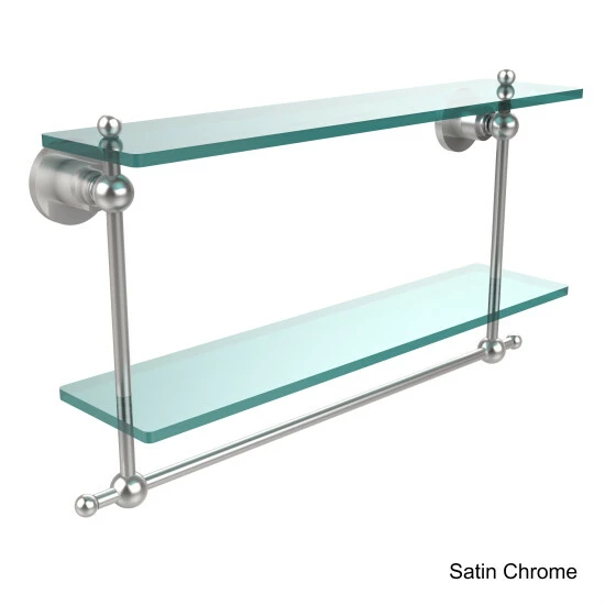 Discount 😍 Allied Brass Astor Place Collection Glass And Brass 22-inch Two-tiered Shelf With Integrated Towel Bar 😍 6 Discount 😍 Allied Brass Astor Place Collection Glass And Brass 22-inch Two-tiered Shelf With Integrated Towel Bar 😍 - Image 4