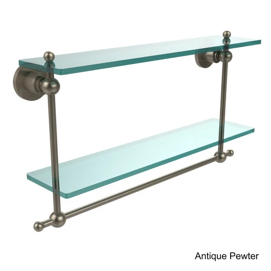 Discount 😍 Allied Brass Astor Place Collection Glass And Brass 22-inch Two-tiered Shelf With Integrated Towel Bar 😍 9 Discount 😍 Allied Brass Astor Place Collection Glass And Brass 22-inch Two-tiered Shelf With Integrated Towel Bar 😍 - Image 7