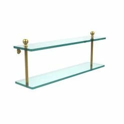 Flash Sale 🤩 Allied Brass Mambo Collection Antique Brass 22-inch Two Tiered Glass Shelf 🛒
