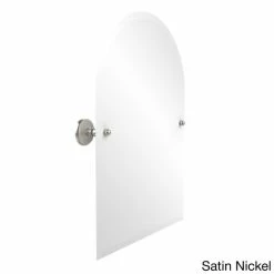 Hot Sale ✔️ Allied Brass Prestige Monte Carlo Collection Beveled Edge Frameless Arched Top Tilt Wall Mirror Satin Chrome 🔥