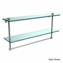 Brand new ❤️ Allied Brass Clear Glass Two-tiered Glass Shelf With Integrated Towel Bar 😍 -Allied Brass Sales unnamed file 2528