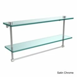 Brand new ❤️ Allied Brass Clear Glass Two-tiered Glass Shelf With Integrated Towel Bar 😍 -Allied Brass Sales unnamed file 2529