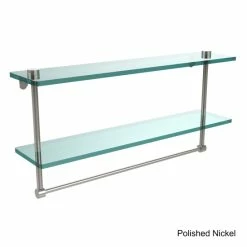 Brand new ❤️ Allied Brass Clear Glass Two-tiered Glass Shelf With Integrated Towel Bar 😍 -Allied Brass Sales unnamed file 2530