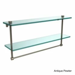 Brand new ❤️ Allied Brass Clear Glass Two-tiered Glass Shelf With Integrated Towel Bar 😍 -Allied Brass Sales unnamed file 2531