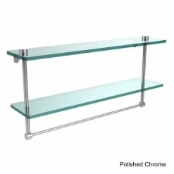 Brand new ❤️ Allied Brass Clear Glass Two-tiered Glass Shelf With Integrated Towel Bar 😍 -Allied Brass Sales unnamed file 2532