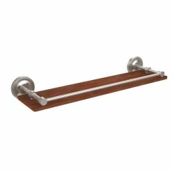 Outlet 🤩 Allied Brass Prestige Regal Collection Clear Solid IPE Ironwood 22-inch Shelf With Gallery Rail 😀