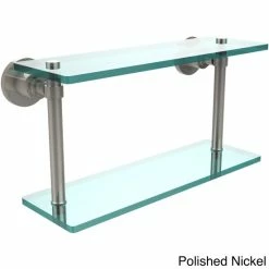Budget 👏 Allied Brass Washing Square Collection 16-inch Two Tiered Glass Shelf 🛒 -Allied Brass Sales unnamed file 3045