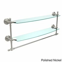 Top 10 🎉 Allied Brass Retro Wave Collection 24-inch Two Tiered Glass Shelf With Integrated Towel Bar ⭐ -Allied Brass Sales unnamed file 3085