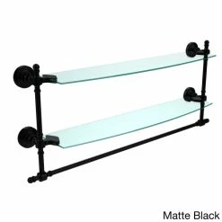 Top 10 🎉 Allied Brass Retro Wave Collection 24-inch Two Tiered Glass Shelf With Integrated Towel Bar ⭐ -Allied Brass Sales unnamed file 3088