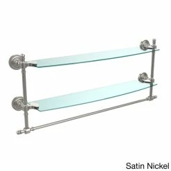 Outlet 🤩 Allied Brass Retro Dot Collection 24-inch Two Tiered Glass Shelf With Integrated Towel Bar ⌛ -Allied Brass Sales unnamed file 3197