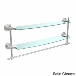 Outlet 🤩 Allied Brass Retro Dot Collection 24-inch Two Tiered Glass Shelf With Integrated Towel Bar ⌛ -Allied Brass Sales unnamed file 3198