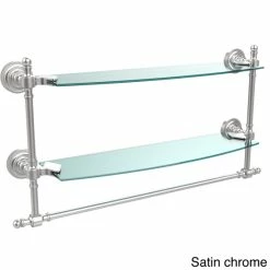 Discount 🔥 Allied Brass Retro Dot Collection 18-inch Two Tiered Glass Shelf With Integrated Towel Bar 💯 -Allied Brass Sales unnamed file 3212