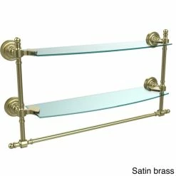Discount 🔥 Allied Brass Retro Dot Collection 18-inch Two Tiered Glass Shelf With Integrated Towel Bar 💯 -Allied Brass Sales unnamed file 3213