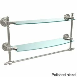 Discount 🔥 Allied Brass Retro Dot Collection 18-inch Two Tiered Glass Shelf With Integrated Towel Bar 💯 -Allied Brass Sales unnamed file 3214