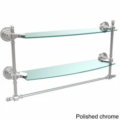 Discount 🔥 Allied Brass Retro Dot Collection 18-inch Two Tiered Glass Shelf With Integrated Towel Bar 💯 -Allied Brass Sales unnamed file 3216