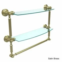 Coupon ⌛ Allied Brass Waverly Place Collection Glass 18-inch Two-tiered Shelf With Towel Bar - 18"w X 5"d X 15"h Brassfinish ✔️ -Allied Brass Sales unnamed file 3222