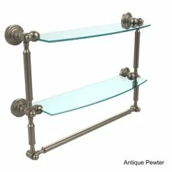 Coupon ⌛ Allied Brass Waverly Place Collection Glass 18-inch Two-tiered Shelf With Towel Bar - 18"w X 5"d X 15"h Brassfinish ✔️ -Allied Brass Sales unnamed file 3224