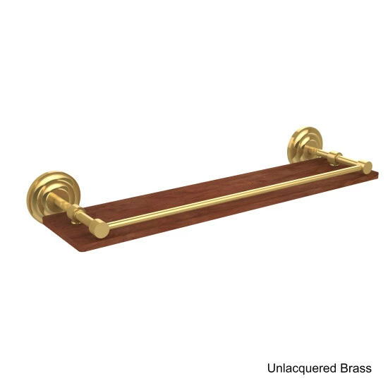 New ⭐ Allied Brass Que New Collection 22-inch Solid Ironwood Shelf With Gallery Rail - 22"W X 3"H X 5"D Antique Brass 😀 4 New ⭐ Allied Brass Que New Collection 22-inch Solid Ironwood Shelf With Gallery Rail - 22"W X 3"H X 5"D Antique Brass 😀 - Image 2