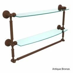New ⌛ Allied Brass Waverly Place Collection Two-tiered Glass Shelf And Towel Bar 🎉 -Allied Brass Sales unnamed file 3262
