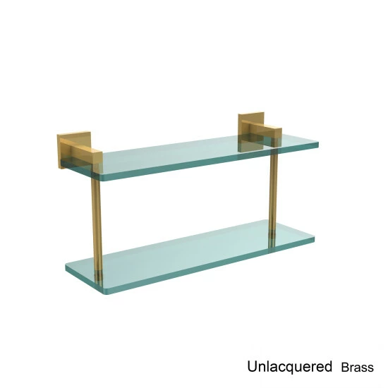 Cheap ๐งจ Allied Brass Montero Collection 16-inch Two-tiered Glass Shelf - 16 X 5.7 X 8.3 Satin Nickel ๐ 5 Cheap ๐งจ Allied Brass Montero Collection 16-inch Two-tiered Glass Shelf - 16 X 5.7 X 8.3 Satin Nickel ๐ - Image 3