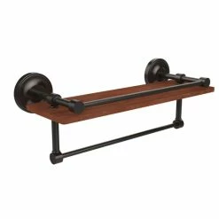 Best deal 🔔 Allied Brass Prestige Regal Collection Clear IPE Ironwood 16-inch Shelf With Gallery Rail And Towel Bar ⌛