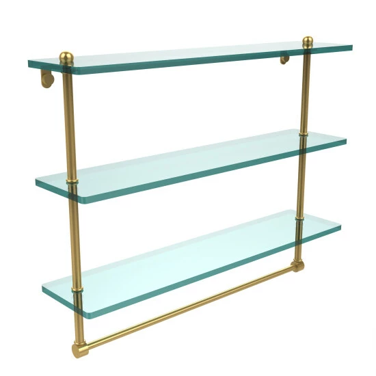 Best Pirce ⌛ Allied Brass Glass 22-inch Triple-tiered Shelf With Integrated Towel Bar 🔥 3 Best Pirce ⌛ Allied Brass Glass 22-inch Triple-tiered Shelf With Integrated Towel Bar 🔥