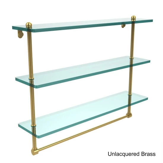 Best Pirce ⌛ Allied Brass Glass 22-inch Triple-tiered Shelf With Integrated Towel Bar 🔥 4 Best Pirce ⌛ Allied Brass Glass 22-inch Triple-tiered Shelf With Integrated Towel Bar 🔥 - Image 2