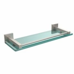 Buy ❤️ Allied Brass Montero Collection 16-inch Glass Shelf With Gallery Rail - 16" Polished Brass 🥰