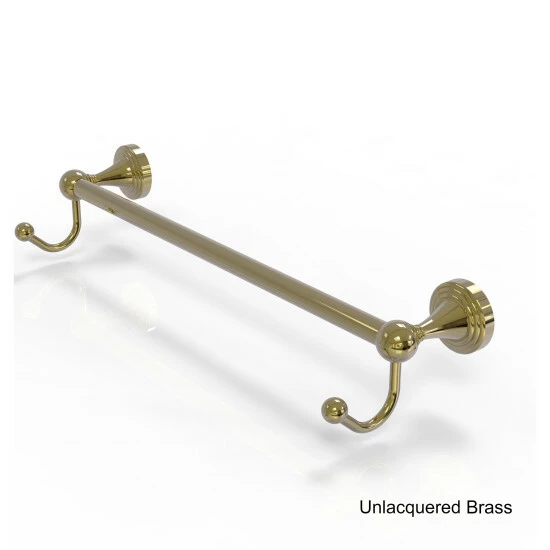 Flash Sale 🛒 Allied Brass Sag Harbor Collection 24 Inch Towel Bar With Integrated Hooks - 24" Unlacquered Brass ⭐ 4 Flash Sale 🛒 Allied Brass Sag Harbor Collection 24 Inch Towel Bar With Integrated Hooks - 24" Unlacquered Brass ⭐ - Image 2