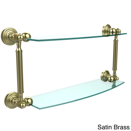 New 👏 Allied Brass Waverly Place Collection 18-inch 2-tiered Glass Shelf - 18"W X 5"H Antique Pewter 🤩 5 New 👏 Allied Brass Waverly Place Collection 18-inch 2-tiered Glass Shelf - 18"W X 5"H Antique Pewter 🤩 - Image 3