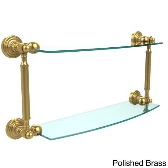 New 👏 Allied Brass Waverly Place Collection 18-inch 2-tiered Glass Shelf - 18"W X 5"H Antique Pewter 🤩 9 New 👏 Allied Brass Waverly Place Collection 18-inch 2-tiered Glass Shelf - 18"W X 5"H Antique Pewter 🤩 - Image 7