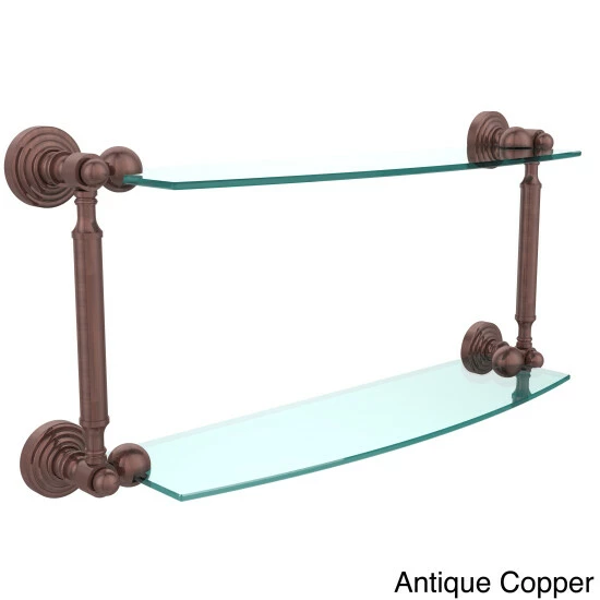 New 👏 Allied Brass Waverly Place Collection 18-inch 2-tiered Glass Shelf - 18"W X 5"H Antique Pewter 🤩 10 New 👏 Allied Brass Waverly Place Collection 18-inch 2-tiered Glass Shelf - 18"W X 5"H Antique Pewter 🤩 - Image 8