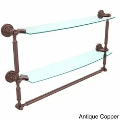 Best deal ⭐ Allied Brass Dottingham Collection 24-inch 2-tiered Glass Shelf With Integrated Towel Bar 👍 -Allied Brass Sales unnamed file 3955