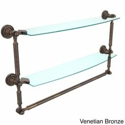 Best deal ⭐ Allied Brass Dottingham Collection 24-inch 2-tiered Glass Shelf With Integrated Towel Bar 👍 -Allied Brass Sales unnamed file 3957