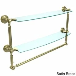Best deal ⭐ Allied Brass Dottingham Collection 24-inch 2-tiered Glass Shelf With Integrated Towel Bar 👍 -Allied Brass Sales unnamed file 3958