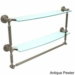 Best deal ⭐ Allied Brass Dottingham Collection 24-inch 2-tiered Glass Shelf With Integrated Towel Bar 👍 -Allied Brass Sales unnamed file 3959